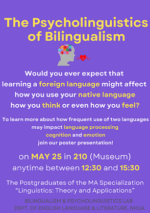 Eκδήλωση με τίτλο “The Psycholinguistics of Bilingualism”